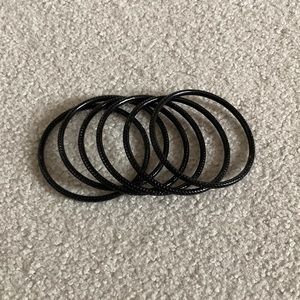 Set of 6 Black Metal Bracelets